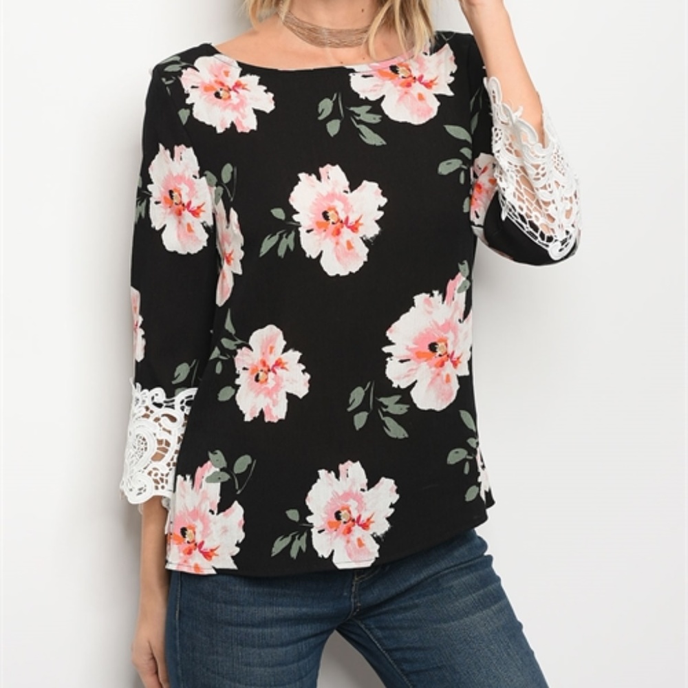 Kristina Floral Lace Tee